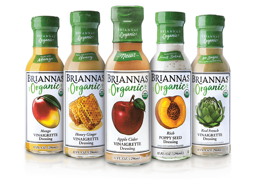 Briannas Organic bottle lineup