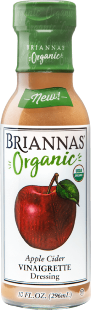 a bottle of Briannas Organic Apple Cider Vinaigrette