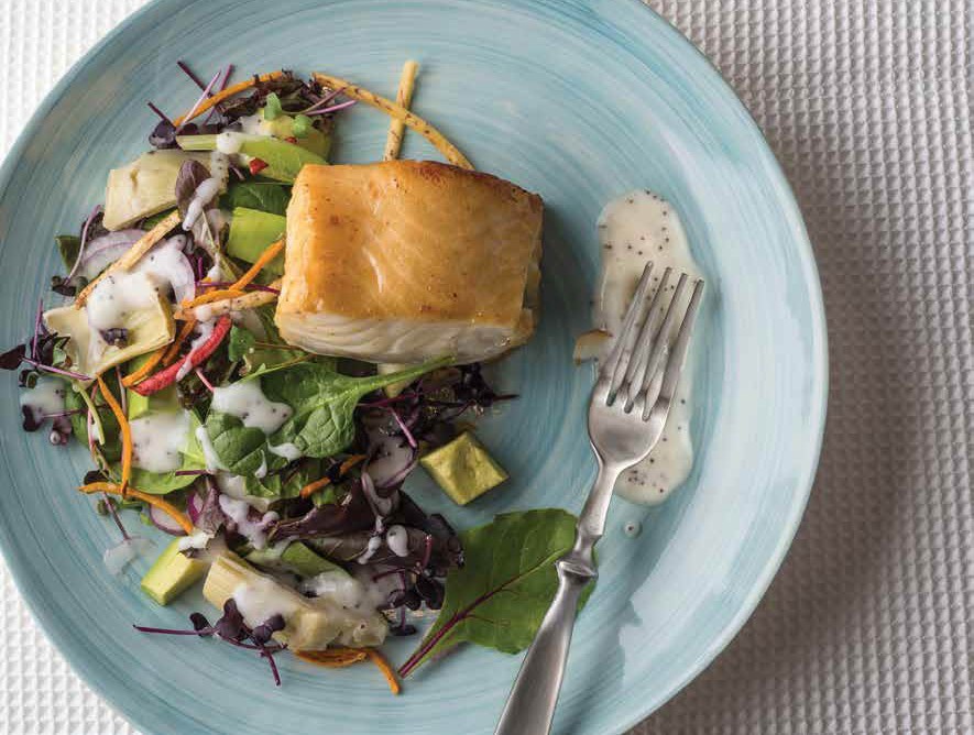 Marinated Sea Bass Over Artichoke Salad